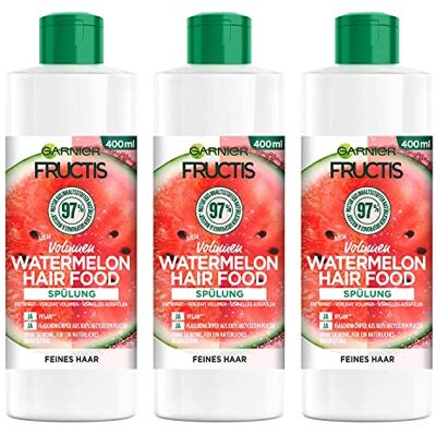 Garnier Fructis Lot de 3 après-shampoings volume pastèque pour cheveux fins 400 ml chacun Garnier Fructis Lot de 3 après-shampoings volume pastèque pour cheveux fins 400 ml chacun