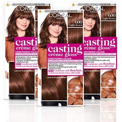 L'ORÉAL L'Oreal Paris Casting Crème Gloss Coloration 600 Light Brown (Lot de 3) L'ORÉAL L'Oreal Paris Casting Crème Gloss Coloration 600 Light Brown (Lot de 3)