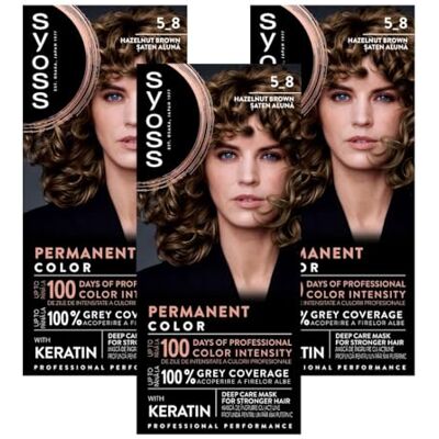 Syoss Lot de 3 colorations pour cheveux Noisette 5-8 (3 x 115 ml) Syoss Lot de 3 colorations pour cheveux Noisette 5-8 (3 x 115 ml)