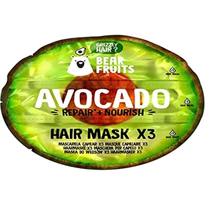 Bear Fruits Detangle & Shine, Masque capillaire, Fraise, Éclat démêlant, 3x20 ml Bear Fruits Detangle & Shine, Masque capillaire, Fraise, Éclat démêlant, 3x20 ml