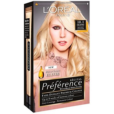 L'ORÉAL 3 X l'oreal Paris Récital Préférence Permanent Couleur 10.1 Helsinki Blond Très Clair Cendré L'ORÉAL 3 X l'oreal Paris Récital Préférence Permanent Couleur 10.1 Helsinki Blond Très Clair Cendré
