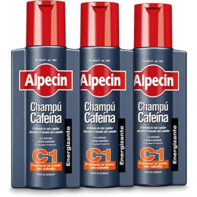 Alpecin Shampooing à la caféine C1 3x 250 ml Shampooing anti-chute homme avec caféine Traitement de la perte de cheveux Alpecin Shampooing à la caféine C1 3x 250 ml Shampooing anti-chute homme avec caféine Traitement de la perte de cheveux