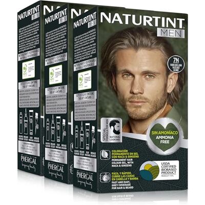 Naturtint Men Coloration permanente sans ammoniaque spéciale homme 100 % couverture des cheveux blancs Couleur naturelle et durable Ingrédients naturels 7N Blond noisette Naturtint Men Coloration permanente sans ammoniaque spéciale homme 100 % couverture des cheveux blancs Couleur naturelle et durable Ingrédients naturels 7N Blond noisette