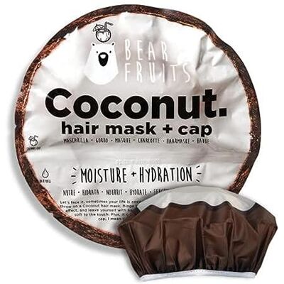 Bear Fruits Masque capillaire hydratant profond à la noix de coco + bonnet de douche 20 ml Bear Fruits Masque capillaire hydratant profond à la noix de coco + bonnet de douche 20 ml