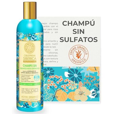 Natura Siberica Shampooing sans sulfates avec hydrolate d'argousier biologique, boucles définies, 400 ml Natura Siberica Shampooing sans sulfates avec hydrolate d'argousier biologique, boucles définies, 400 ml
