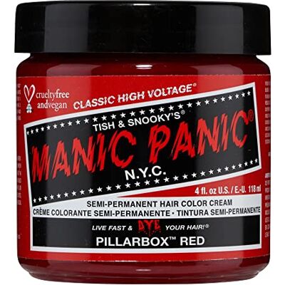 Manic Panic Pillarbox Red Classic Creme, Vegan, Cruelty Free, Semi Permanent Hair Dye 118ml Manic Panic Pillarbox Red Classic Creme, Vegan, Cruelty Free, Semi Permanent Hair Dye 118ml