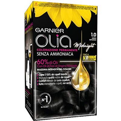 Garnier Coloration et décoloration permanentes de Olia 1.0 noir intense Garnier Coloration et décoloration permanentes de Olia 1.0 noir intense