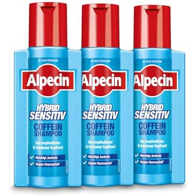 Alpecin Shampooing hybride à la caféine 3 x 250 ml Shampooing pour homme Pour cuir chevelu sec et démangeaisons Contre la perte de cheveux héréditaire Soin des cheveux pour homme Alpecin Shampooing hybride à la caféine 3 x 250 ml Shampooing pour homme Pour cuir chevelu sec et démangeaisons Contre la perte de cheveux héréditaire Soin des cheveux pour homme