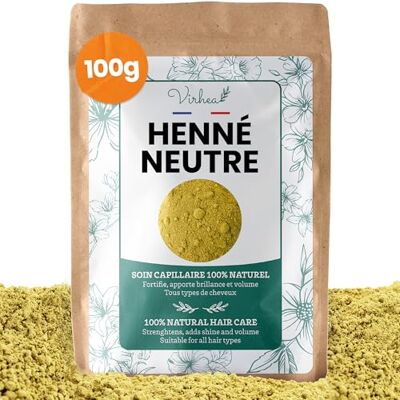virhea Henné neutre 100 g – Henné incolore pour des cheveux et une peau sains, éclatants et éclatants – Idéal pour les applications – Végétalien et sans additifs chimiques Cassia Obovata virhea Henné neutre 100 g – Henné incolore pour des cheveux et une peau sains, éclatants et éclatants – Idéal pour les applications – Végétalien et sans additifs chimiques Cassia Obovata