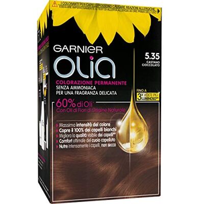 Garnier Tinta per Capelli Colorazione Permanente Senza Ammoniaca 5.35 Castano Cioccolato Garnier Tinta per Capelli Colorazione Permanente Senza Ammoniaca 5.35 Castano Cioccolato