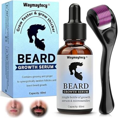 Waymaytecy Beard Growth Kit d'entretien de la barbe, huile de barbe, soin de la barbe pour hommes, doux et rafraîchissant, à gérer au quotidien, pour la fête des pères, Noël (60 ml) Waymaytecy Beard Growth Kit d'entretien de la barbe, huile de barbe, soin de la barbe pour hommes, doux et rafraîchissant, à gérer au quotidien, pour la fête des pères, Noël (60 ml)