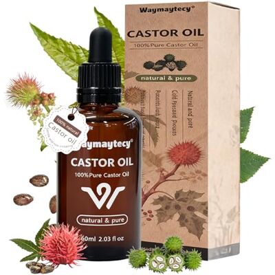 Waymaytecy Huile de ricin de croissance et contre la chute des cheveux, protection et luminosité pour cheveux secs, soin de la peau, huile pour femmes et hommes, nourrit le cuir chevelu Waymaytecy Huile de ricin de croissance et contre la chute des cheveux, protection et luminosité pour cheveux secs, soin de la peau, huile pour femmes et hommes, nourrit le cuir chevelu