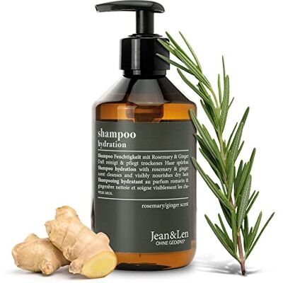 Jean & Len Shampooing, pour cheveux secs et cassants, avec complexe hydratant, parfum frais et épicé de romarin et de gingembre, sans parabène ni silicone, 300 ml Jean & Len Shampooing, pour cheveux secs et cassants, avec complexe hydratant, parfum frais et épicé de romarin et de gingembre, sans parabène ni silicone, 300 ml