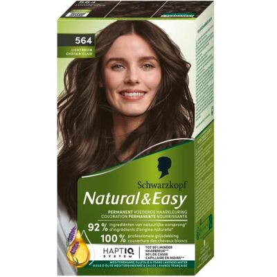 Schwarzkopf Natural & Easy Coloration Permanente Naturelle Cheveux Huile d'olive et Extrait de Lavande 93% d’ingrédients d’origine naturelle Châtain Clair 564 Schwarzkopf Natural & Easy Coloration Permanente Naturelle Cheveux Huile d'olive et Extrait de Lavande 93% d’ingrédients d’origine naturelle Châtain Clair 564