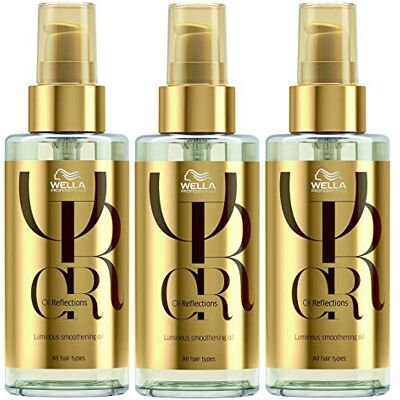 Wella Professionals Lot de 3 flacons d'huile lissante Luminous Smoothening Oil Reflections pour chev Wella Professionals Lot de 3 flacons d'huile lissante Luminous Smoothening Oil Reflections pour chev