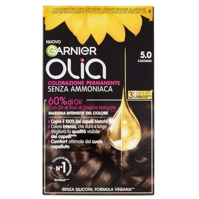 Garnier Olia Teinte Cheveux, Sans Ammoniaque, Couvre 100% des Cheveux Blancs, Formule Végétalienne, Châtain Garnier Olia Teinte Cheveux, Sans Ammoniaque, Couvre 100% des Cheveux Blancs, Formule Végétalienne, Châtain