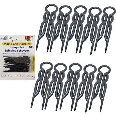 Good Hair Days Épingles à cheveux en plastique en forme de U, solides et durables pour cheveux fins, épais et longs, accessoires de coiffure (noir) Good Hair Days Épingles à cheveux en plastique en forme de U, solides et durables pour cheveux fins, épais et longs, accessoires de coiffure (noir)