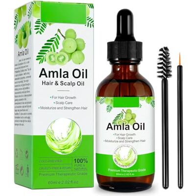 Zoxpm Amla Huile capillaire 60 ml pressée à froid pour cuir chevelu et cheveux Contre la chute des cheveux Stimule la croissance des cheveux pour de beaux cheveux Zoxpm Amla Huile capillaire 60 ml pressée à froid pour cuir chevelu et cheveux Contre la chute des cheveux Stimule la croissance des cheveux pour de beaux cheveux