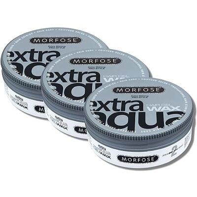 MORFOSE Hair Gel Wax (175 ml (lot de 3), Extra Aqua) MORFOSE Hair Gel Wax (175 ml (lot de 3), Extra Aqua)