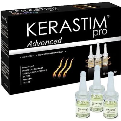 Kerastim Pro Advanced, Traitement Cheveux Anti-Chute et Sérum Épaississant pour Cheveux Abîmés et Éclaircis Kerastim Pro Advanced, Traitement Cheveux Anti-Chute et Sérum Épaississant pour Cheveux Abîmés et Éclaircis