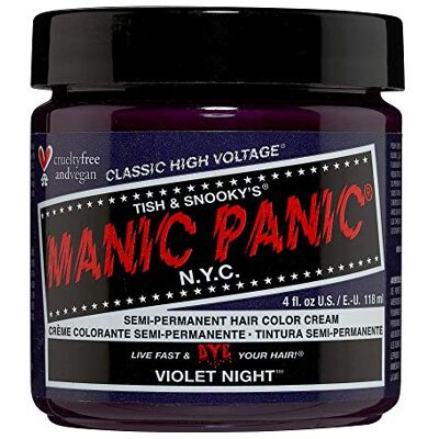 Manic Panic Violet Night Classic Creme, Vegan, Cruelty Free, Purple Semi Permanent Hair Dye 118ml Manic Panic Violet Night Classic Creme, Vegan, Cruelty Free, Purple Semi Permanent Hair Dye 118ml