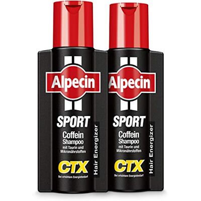 Alpecin Sport CTX Lot de 2 shampoings à la caféine 250 ml Pour les efforts sportifs Énergie pour cheveux forts Soin des cheveux pour homme Fabriqué en Allemagne Alpecin Sport CTX Lot de 2 shampoings à la caféine 250 ml Pour les efforts sportifs Énergie pour cheveux forts Soin des cheveux pour homme Fabriqué en Allemagne