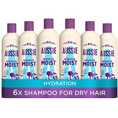 Aussie Miracle Moist Shampooing 300 ml – Lot de 6, sans cruauté envers les animaux Aussie Miracle Moist Shampooing 300 ml – Lot de 6, sans cruauté envers les animaux