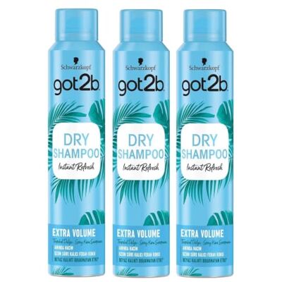 Got2B Schwarzkopf Lot de 3 shampoings secs 200 ml Got2B Schwarzkopf Lot de 3 shampoings secs 200 ml
