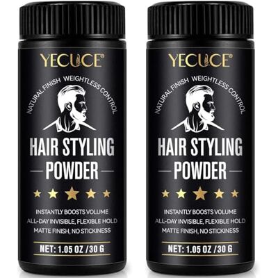 YijiaXingzhou Lot de 2 poudres coiffantes 30 g Poudre de texture capillaire pour homme Finition mate et tenue forte Soulève les racines naturelles pour un volume instantané Sans huile et légère Facile à YijiaXingzhou Lot de 2 poudres coiffantes 30 g Poudre de texture capillaire pour homme Finition mate et tenue forte Soulève les racines naturelles pour un volume instantané Sans huile et légère Facile à