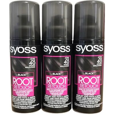 Schwarzkopf Syoss Racine Retoucher 120 ml Noir Lot de 3 Schwarzkopf Syoss Racine Retoucher 120 ml Noir Lot de 3