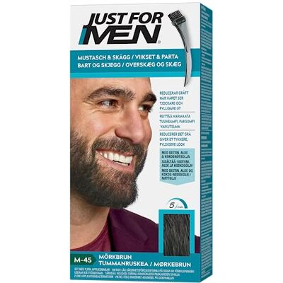 Just for men couleur moustache et barbe brun foncé, élimine les cheveux gris pour un look plus épais et plus plein M45. Just for men couleur moustache et barbe brun foncé, élimine les cheveux gris pour un look plus épais et plus plein M45.