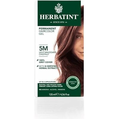 Herbatint Coloration permanente pour cheveux 5 m Acajou clair Châtain 170 ml Sans ammoniaque Couverture optimale des cheveux gris Testé sur peau sensible Avec 8 extraits de plantes Herbatint Coloration permanente pour cheveux 5 m Acajou clair Châtain 170 ml Sans ammoniaque Couverture optimale des cheveux gris Testé sur peau sensible Avec 8 extraits de plantes