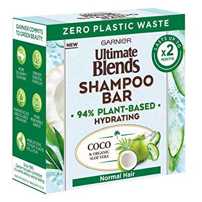 Garnier Ultimate Blends Shampooing hydratant à la noix de coco à l'aloe vera pour cheveux normaux, 60 g Garnier Ultimate Blends Shampooing hydratant à la noix de coco à l'aloe vera pour cheveux normaux, 60 g