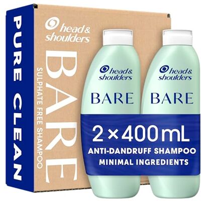 Head & Shoulders Shampoing anti-pelliculaire Pure Clean Sans sulfate Lot de 2-400 ml Shampooing nu pour cuir chevelu gras, ingrédients minimaux, sans colorants Head & Shoulders Shampoing anti-pelliculaire Pure Clean Sans sulfate Lot de 2-400 ml Shampooing nu pour cuir chevelu gras, ingrédients minimaux, sans colorants