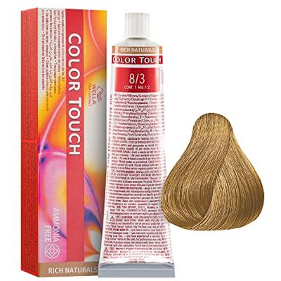 WELLA 8/3 Blond clair doré Color Touch Rich Naturals sans ammoniaque 60ml WELLA 8/3 Blond clair doré Color Touch Rich Naturals sans ammoniaque 60ml