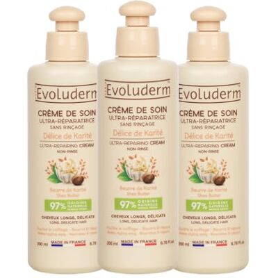 Evoluderm Crème de Soin Ultra-Réparatrice Délice de Karité 200 ml 97% d'Origine Naturelle Végan Fabrication Française Lot de 3 x 200 ml Evoluderm Crème de Soin Ultra-Réparatrice Délice de Karité 200 ml 97% d'Origine Naturelle Végan Fabrication Française Lot de 3 x 200 ml