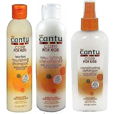 Cantu Lot de 3 soins capillaires doux enfant shampoing/après-shampoing/démêlant pour cheveux frisés/ondulés Cantu Lot de 3 soins capillaires doux enfant shampoing/après-shampoing/démêlant pour cheveux frisés/ondulés