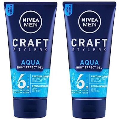 NIVEA Men Aqua Gel Styling Mega Forte Grade 6 150 ml x 2 gel NIVEA Men Aqua Gel Styling Mega Forte Grade 6 150 ml x 2 gel