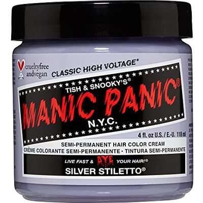 Manic Panic Silver Stiletto Classic Creme, Vegan, Cruelty Free, Semi Permanent Hair Dye 118ml Manic Panic Silver Stiletto Classic Creme, Vegan, Cruelty Free, Semi Permanent Hair Dye 118ml