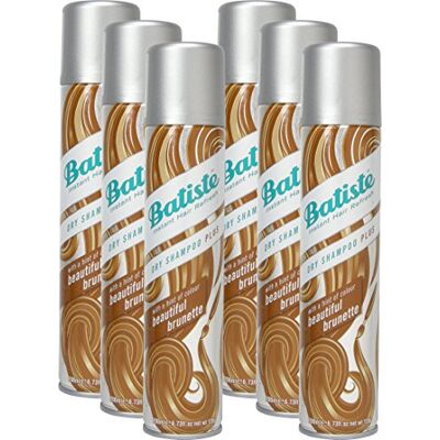 Batiste Shampooing sec Beautiful Brunette avec une touche de couleur pour cheveux bruns, cheveux frais pour tous les types de cheveux, lot de 6 (6 x 200 ml) Batiste Shampooing sec Beautiful Brunette avec une touche de couleur pour cheveux bruns, cheveux frais pour tous les types de cheveux, lot de 6 (6 x 200 ml)