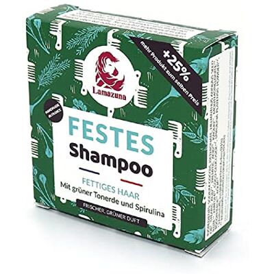 Lamazuna Shampooing solide en argile verte et spiruline Pour cheveux gras Sans huiles essentielles Renforcant & Régénérant Vegan 70 ml Lamazuna Shampooing solide en argile verte et spiruline Pour cheveux gras Sans huiles essentielles Renforcant & Régénérant Vegan 70 ml