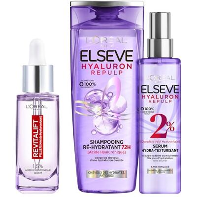 L'Oreal Paris L'Oréal Paris Coffret Elseve Hyaluron Repulp Shampooing Ré-Hydratant 72H 300 ml + Serum Hydra-Texturisant 150 ml + Sérum Anti-Rides Acide Hyaluronique 30 ml L'Oreal Paris L'Oréal Paris Coffret Elseve Hyaluron Repulp Shampooing Ré-Hydratant 72H 300 ml + Serum Hydra-Texturisant 150 ml + Sérum Anti-Rides Acide Hyaluronique 30 ml