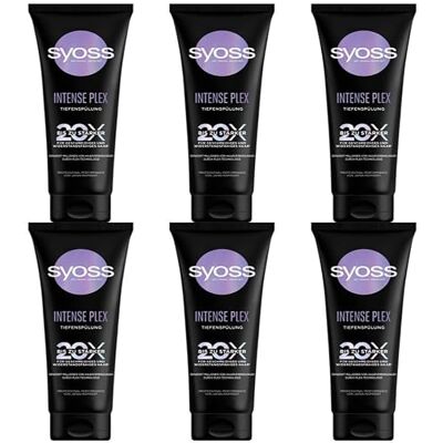 Syoss Intense Plex Lot de 6 flacons d'après-shampoing en profondeur jusqu'à 20 x plus fort pour cheveux souples 250 ml Syoss Intense Plex Lot de 6 flacons d'après-shampoing en profondeur jusqu'à 20 x plus fort pour cheveux souples 250 ml
