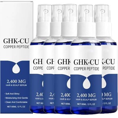 Sgjwyc Ghk-Cu Sérum de croissance des cheveux en spray au peptide de cuivre Ghk-Cu pour femmes et hommes, soin des cheveux pour plus de douceur et de brillance, répare les cheveux secs et abîmés, renforce et Sgjwyc Ghk-Cu Sérum de croissance des cheveux en spray au peptide de cuivre Ghk-Cu pour femmes et hommes, soin des cheveux pour plus de douceur et de brillance, répare les cheveux secs et abîmés, renforce et