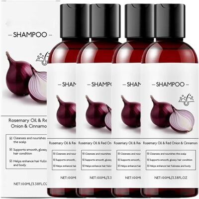 Sgjwyc Shampooing à l'oignon pour la croissance des cheveux, huile de romarin, oignons rouges et extrait de cannelle, shampooing anti-chute de cheveux, soin nourrissant, favorise des cheveux plus denses et Sgjwyc Shampooing à l'oignon pour la croissance des cheveux, huile de romarin, oignons rouges et extrait de cannelle, shampooing anti-chute de cheveux, soin nourrissant, favorise des cheveux plus denses et