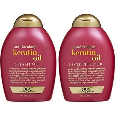 OGX Shampoing et après-shampoing à l'huile de kératine anti-casse (330 g) OGX Shampoing et après-shampoing à l'huile de kératine anti-casse (330 g)