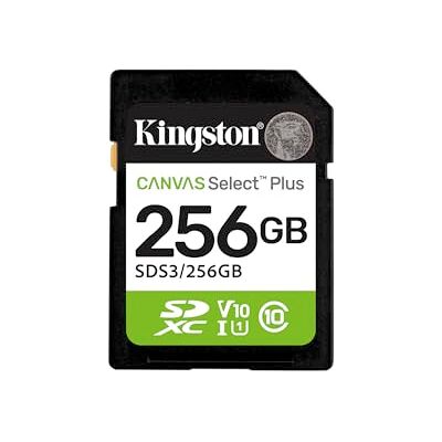 Kingston Cartes mémoire SD Canvas Select Plus 256Go SDXC Gen3 150MB/s C10 UHS-I U1 V10-SDS3/256GB Kingston Cartes mémoire SD Canvas Select Plus 256Go SDXC Gen3 150MB/s C10 UHS-I U1 V10-SDS3/256GB