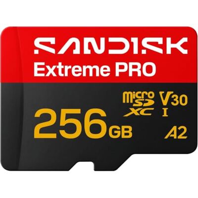 SanDisk Extreme PRO Carte UHS-I microSD + SD Adapter, 256 Go (vitesses de lecture allant jusqu’à 250 Mo/s et d’écriture jusqu’à 170 Mo/s, 5K, 3K, 4K UHD, C10, V30, U3, A2) SanDisk Extreme PRO Carte UHS-I microSD + SD Adapter, 256 Go (vitesses de lecture allant jusqu’à 250 Mo/s et d’écriture jusqu’à 170 Mo/s, 5K, 3K, 4K UHD, C10, V30, U3, A2)