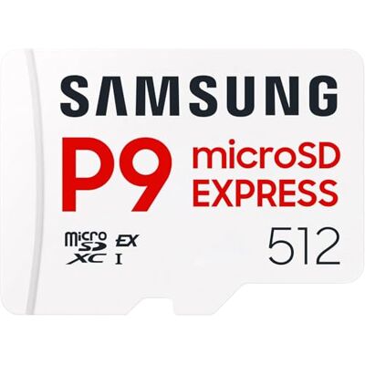 Samsung Mémoire P9 Express Carte MicroSD, compatible avec Nintendo Switch 2 512 Go, UHS-I U3, jusqu'à 800 Mo/s Samsung Mémoire P9 Express Carte MicroSD, compatible avec Nintendo Switch 2 512 Go, UHS-I U3, jusqu'à 800 Mo/s