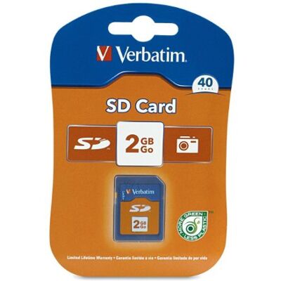 Verbatim Secure Digital Carte mémoire SD 2 Go Verbatim Secure Digital Carte mémoire SD 2 Go